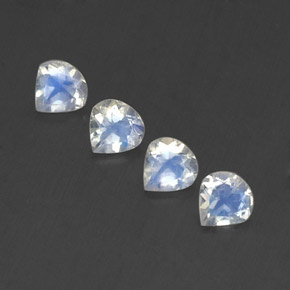 Pedras preciosas de pedra da lua arco-íris branco natural de 1,37 ct, formato de pêra, transparente