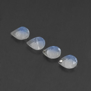 Pedras preciosas de pedra da lua arco-íris branco natural de 1,39 ct, formato de pêra, transparente