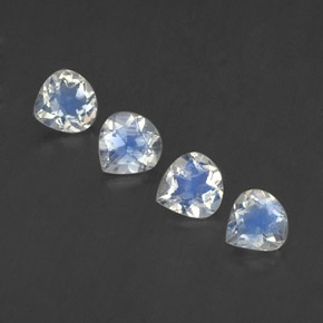 Pedras preciosas de pedra da lua arco-íris branco natural de 1,47 ct, formato de pêra, transparente