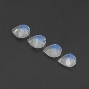 Pedras preciosas de pedra da lua arco-íris branco natural de  ct, formato de pêra, transparente