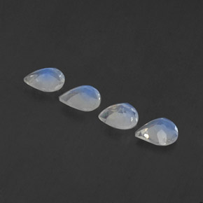 Pedras preciosas de pedra da lua arco-íris branco natural de  ct, formato de pêra, transparente