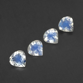 Pedras preciosas de pedra da lua arco-íris branco natural de 1,30 ct, formato de pêra, transparente