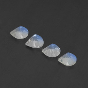 Pedras preciosas de pedra da lua arco-íris branco natural de  ct, formato de pêra, transparente