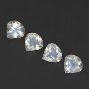 Pedras preciosas de pedra da lua arco-íris branco natural de 1,36 ct, formato de pêra, transparente