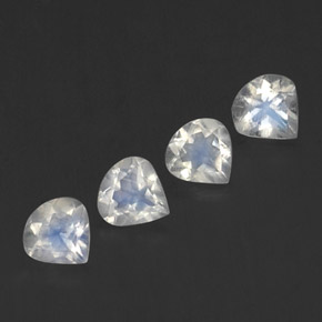 Pedras preciosas de pedra da lua arco-íris branco natural de 1,36 ct, formato de pêra, transparente