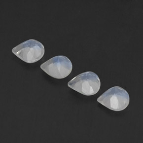 Pedras preciosas de pedra da lua arco-íris branco natural de 1,36 ct, formato de pêra, transparente