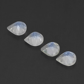 Pedras preciosas de pedra da lua arco-íris branco natural de  ct, formato de pêra, transparente