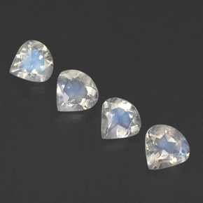 Pedras preciosas de pedra da lua arco-íris branco natural de 1,35 ct, formato de pêra, transparente