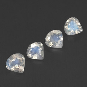 Pedras preciosas de pedra da lua arco-íris branco natural de 1,35 ct, formato de pêra, transparente