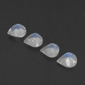 Pedras preciosas de pedra da lua arco-íris branco natural de 1,35 ct, formato de pêra, transparente