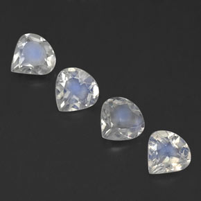 Pedras preciosas de pedra da lua arco-íris branco natural de 1,33 ct, formato de pêra, transparente