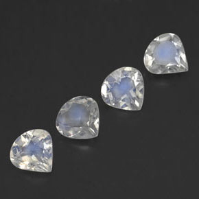 Pedras preciosas de pedra da lua arco-íris branco natural de 1,33 ct, formato de pêra, transparente