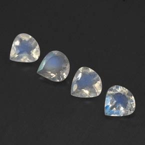 Pedras preciosas de pedra da lua arco-íris branco natural de 1,15 ct, formato de pêra, transparente