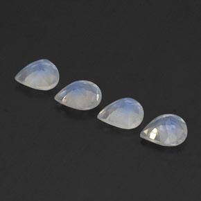 Pedras preciosas de pedra da lua arco-íris branco natural de 1,15 ct, formato de pêra, transparente