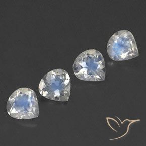 Pedras preciosas de Pedra da Lua Arco-Íris Branco azulado natural de 1.54 ct, Formato de pêra, Transparente