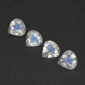 Pedras preciosas de pedra da lua arco-íris branco natural de 1,35 ct, formato de pêra, transparente