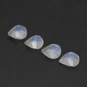 Pedras preciosas de pedra da lua arco-íris branco natural de 1,35 ct, formato de pêra, transparente