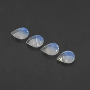 Pedras preciosas de pedra da lua arco-íris branco natural de  ct, formato de pêra, transparente