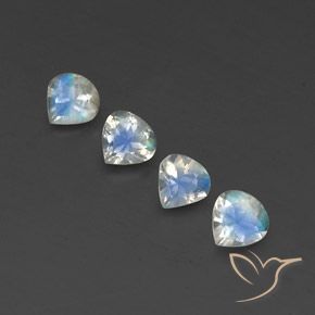 1.63ctw Natural Branco azulado Pedra da Lua Arco-Íris, Formato de pêra, Transparente