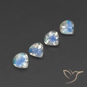 Pedras preciosas de Pedra da Lua Arco-Íris Branco azulado natural de 1.63 ct, Formato de pêra, Transparente