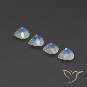 Pedras preciosas de Pedra da Lua Arco-Íris Branco azulado natural de 1.63 ct, Formato de pêra, Transparente
