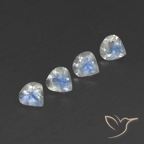 Pedras preciosas de Pedra da Lua Arco-Íris Branco azulado natural de 1.56 ct, Formato de pêra, Transparente