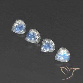 1.52ctw Natural Branco azulado Pedra da Lua Arco-Íris, Formato de pêra, Transparente