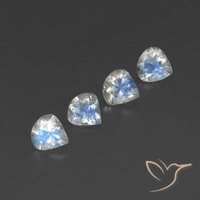 Pedras preciosas de Pedra da Lua Arco-Íris Branco azulado natural de 1.52 ct, Formato de pêra, Transparente