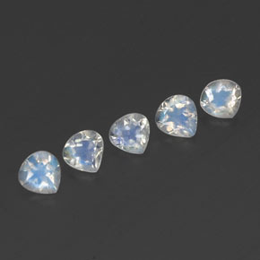 Pedras preciosas de pedra da lua arco-íris branco natural de 1,39 ct, formato de pêra, transparente