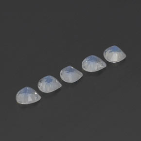 Pedras preciosas de pedra da lua arco-íris branco natural de 1,39 ct, formato de pêra, transparente