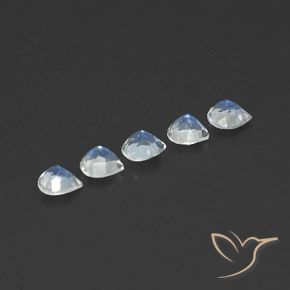Pedras preciosas de Pedra da Lua Arco-Íris Branco azulado natural de 1.52 ct, Formato de pêra, Transparente
