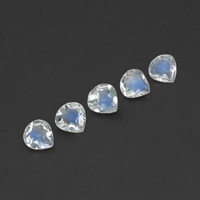 Pedras preciosas de pedra da lua arco-íris branco natural de 1,27 ct, formato de pêra, transparente