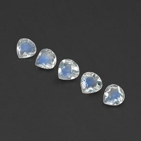 Pedras preciosas de pedra da lua arco-íris branco natural de 1,27 ct, formato de pêra, transparente