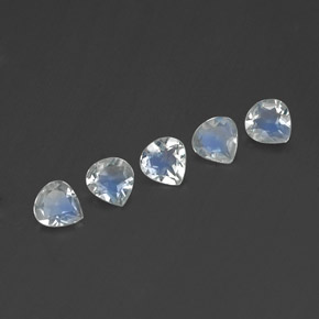 Pedras preciosas de pedra da lua arco-íris branco natural de 1,17 ct, formato de pêra, transparente