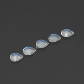 Pedras preciosas de pedra da lua arco-íris branco natural de 1,17 ct, formato de pêra, transparente