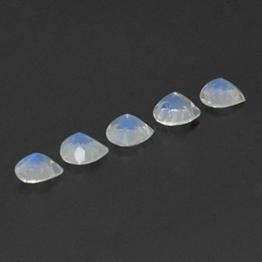 Pedras preciosas de pedra da lua arco-íris branco natural de  ct, formato de pêra, transparente