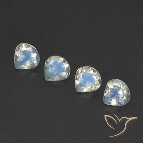 Pedras preciosas de Pedra da Lua Arco-Íris Branco azulado natural de 1.30 ct, Formato de pêra, Transparente