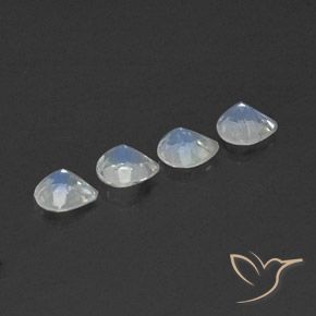 Pedras preciosas de Pedra da Lua Arco-Íris Branco azulado natural de 1.30 ct, Formato de pêra, Transparente