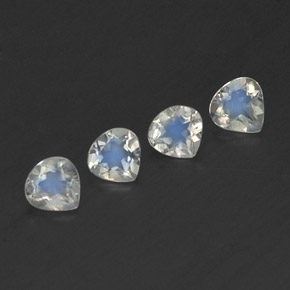Pedras preciosas de pedra da lua arco-íris branco natural de 1,30 ct, formato de pêra, transparente