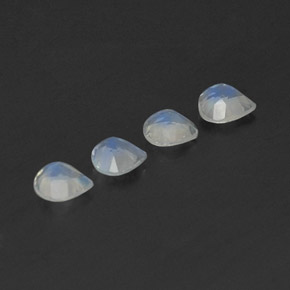 Pedras preciosas de pedra da lua arco-íris branco natural de 1,30 ct, formato de pêra, transparente