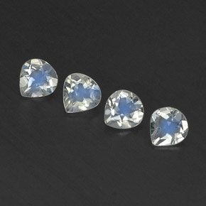 Pedras preciosas de pedra da lua arco-íris branco natural de 1,24 ct, formato de pêra, transparente