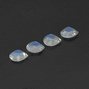 Pedras preciosas de pedra da lua arco-íris branco natural de 1,24 ct, formato de pêra, transparente