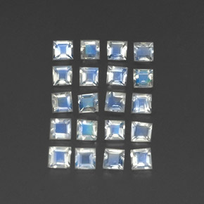 Pedras preciosas de pedra da lua arco-íris branco natural de 1,99 ct, transparente, transparente/translúcido