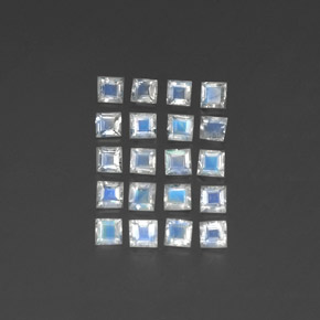 Pedras preciosas de pedra da lua arco-íris branco natural de 2,24 ct, transparente, transparente/translúcido