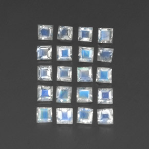 Pedras preciosas de pedra da lua arco-íris branco natural de 2,24 ct, transparente, transparente/translúcido