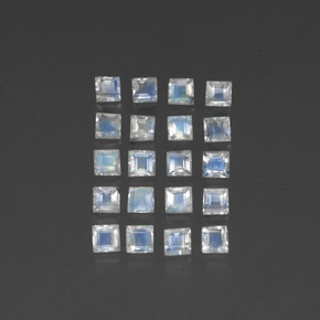 Pedras preciosas de pedra da lua arco-íris branco natural de 2,60 ct, transparente, transparente/translúcido
