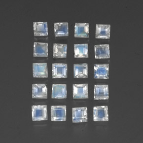 Pedras preciosas de pedra da lua arco-íris branco natural de 2,60 ct, transparente, transparente/translúcido