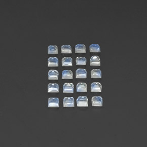 Pedras preciosas de pedra da lua arco-íris branco natural de 2,68 ct, transparente, transparente/translúcido