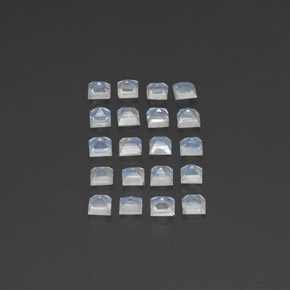 Pedras preciosas de pedra da lua arco-íris branco natural de 2,88 ct, quadrado, transparente