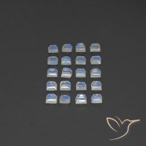 Pedras preciosas de Pedra da Lua Arco-Íris Branco azulado natural de 3.06 ct, Quadrado, Transparente